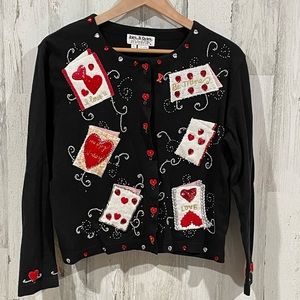 JACK B. QUICK Vintage Valentine’s Day Cotton Cardigan Size Large